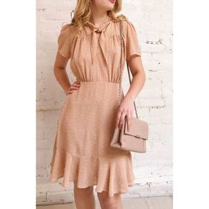 Dress Forum Beige Polka Dot Dress